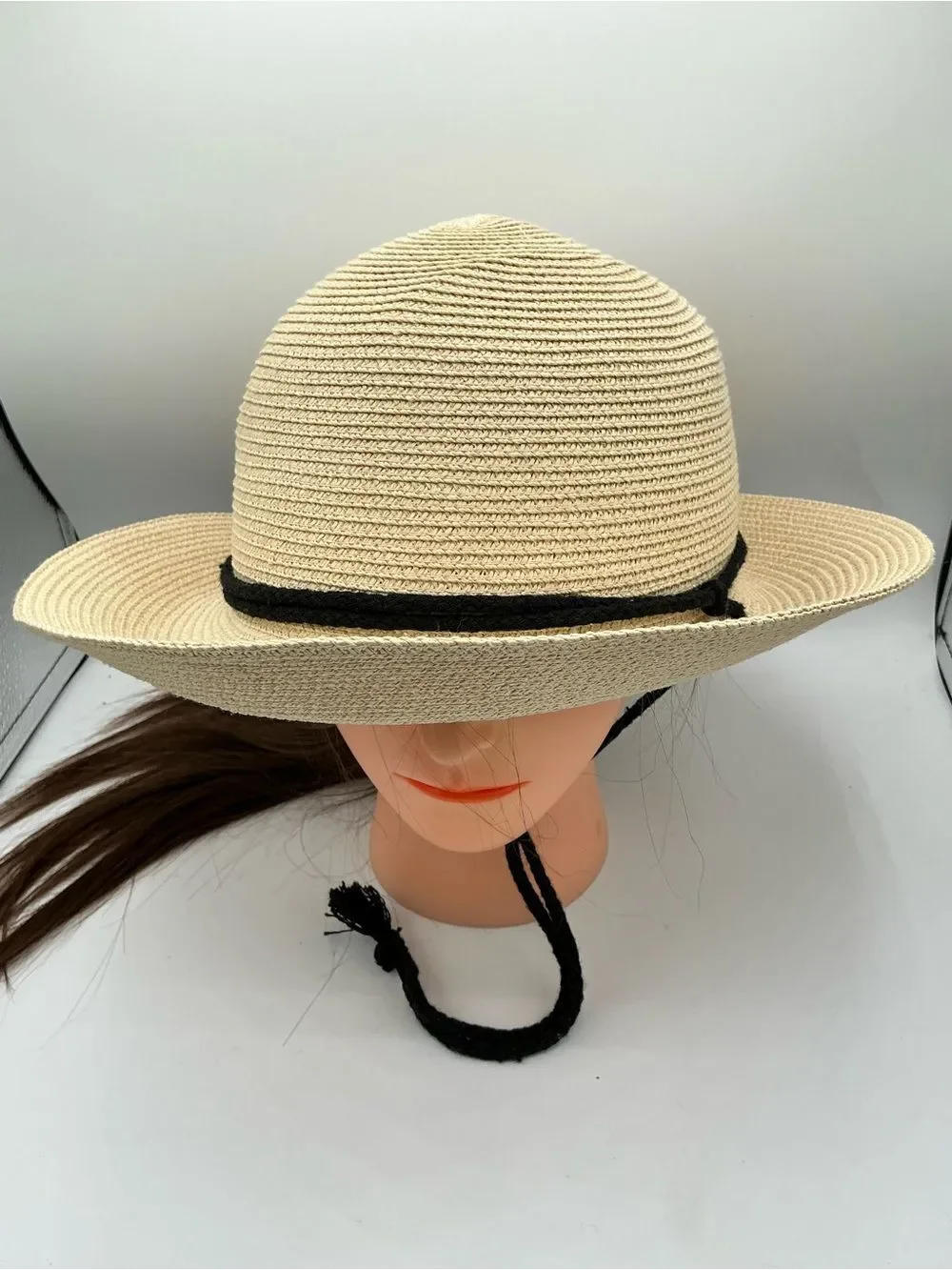 FURTALK wide brim sun hat tightly woven paper straw, offers UPF 50+ size L